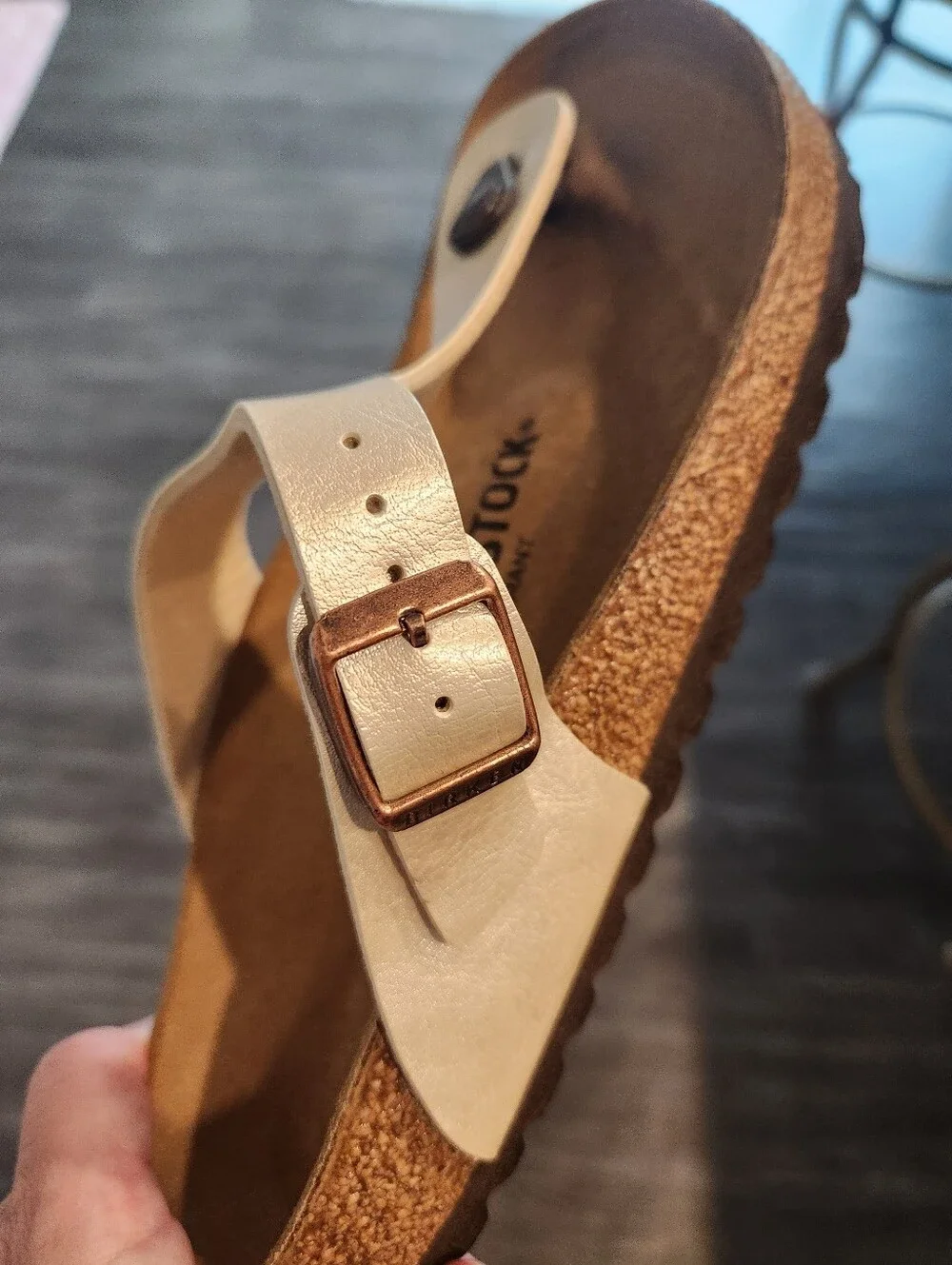 NIB Birkenstock Gizeh Graceful Pearl White 38